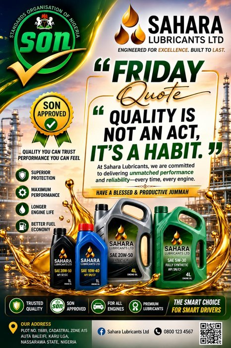 Sahara Lubricants product catalogue with leadership